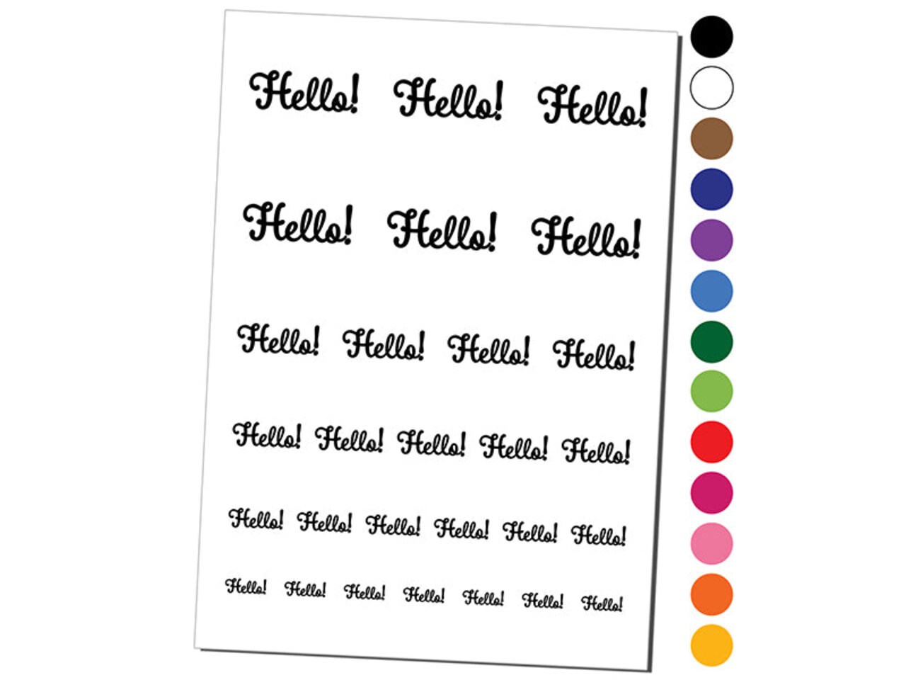 Hello Cursive Temporary Tattoo Water Resistant Fake Body Art Set Collection